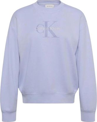 Calvin Klein Jeans Felpa Monologo in French Terry - - Sweatshirts & Hoodies - Donna - Viola - L