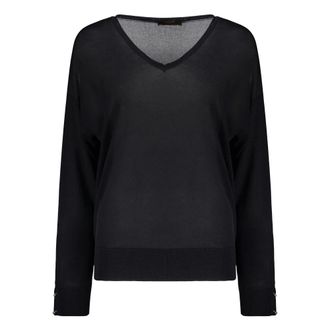 Moorer Elegante V-hals Trui - Dames - V-hals truien - Blauw - XS - Katoen - Truien & Vesten