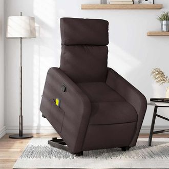 vidaXL Vidaxl - Silla De Masaje Reclinable De Pie De Tela Marr&oacute;n Oscuro