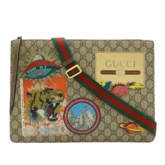 Gucci Pre-owned Cross Body Bags, female, Beige, Size: ONE SIZE Pre-owned Vintage Clutch Shoulder Bag