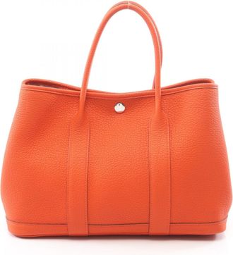Herm&egrave;s Garden Orange Negonda Leather Handbag Tote Bag (Pre-Owned)
