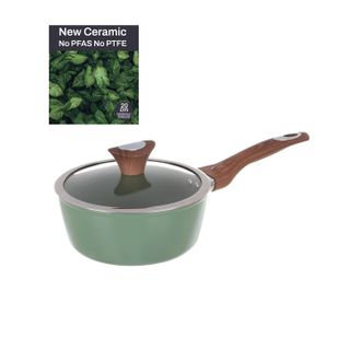 KASANOVA Casseruola un manico 20 cm con coperchio verde New Ceramic