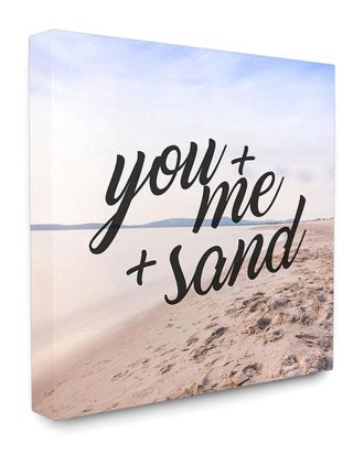 Stupell Industries Home Decor You Plus Me Plus Sand Cursive Typography