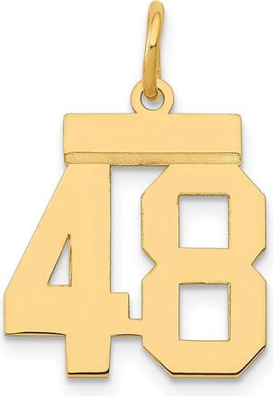 Diamond2Deal 14k Yellow Gold Small Polished Number Charm Pendant