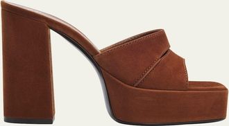 Giuseppe Zanotti 115mm Suede Platform Slide Sandals