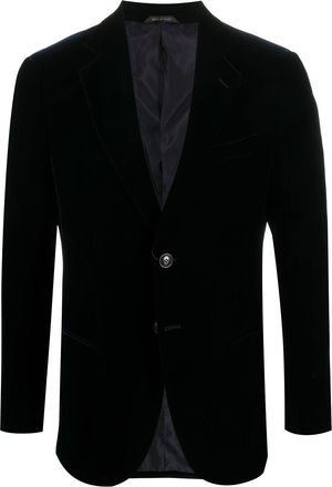 Giorgio Armani fluwelen blazerjack met enkele rij knopen