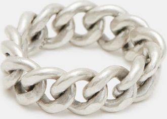 AllSaints Sterling Silver Colt Curb Sterling Silver Ring, Size: M