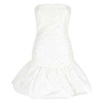 Rotate ROTATE Birger Christensen, Short Dresses, female, White, Size: 2XS Taffeta Balloon Mini Dress