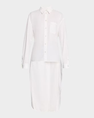 Helmut Lang Apex Button-Front High-Low Shirt