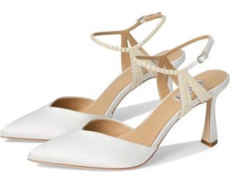 Badgley Mischka Womens Badgley Mischka Destinee Pump White Pearl Detail Pointed Shoes VER805