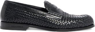 Dsquared2 Woven Texture Flat Shoes With Low Heel