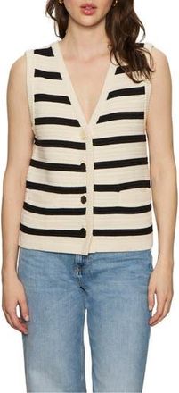 Sanctuary Textured Sweater Vest in Macrame/Black Stripe 3 at Nordstrom Rack, Size Xx-Small