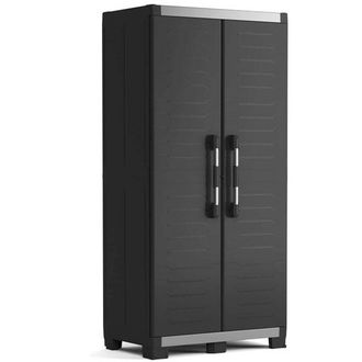 Keter Xl Armadio Alto Garage - Armadio Multifunzionale In Resina - Ripiani E Piedini Regolabili, Maniglia Soft Touch - Cerniere In Metallo - Cucina, Garage,