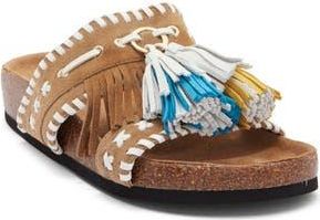 Steve Madden Lester Fringe Woven Sandal in Taupe Multi at Nordstrom Rack, Size 10