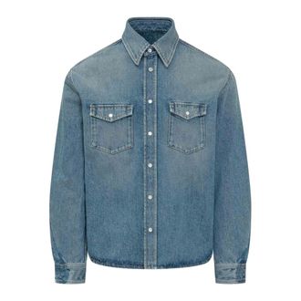 Givenchy Couture Seam Shirt - Heren - Spijkeroverhemden - Blauw - S - Katoen - Overhemden