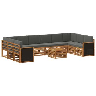 vidaXL Conjunto De Sof&aacute;s De Exterior 8 Pcs Natural Y Antracita Vidaxl
