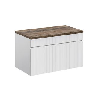 Petits Meubles Mueble bajo lavabo 80cm y encimera tableros laminados blanco