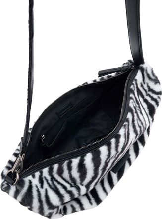 Fredsbruder FREDsBRUDER Leather Shoulder Bag Furry Friend Cross Bag Zebra White Black