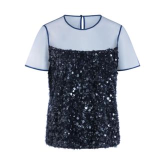 Marc Cain Blouse met korte mouwen - Dames - Blouses & Shirts - Blauw - Maat: S