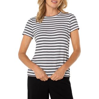 Liverpool Stripe French Terry T-Shirt in White Black Vintage Stripe at Nordstrom, Size X-Small