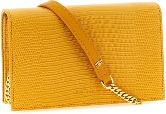 Elisabetta Franchi Lizard-Embossed Leather Shoulder Bag - Yellow