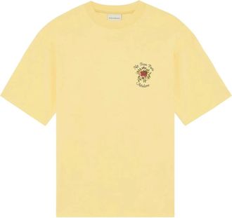 Dr&ocirc;le de Monsieur Slogan Rose T-shirt - Heren - T-shirts - Geel - M - Katoen - Tops
