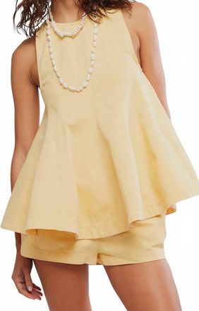 Free People Cassius Denim Tunic Top & Shorts Set In Yellow