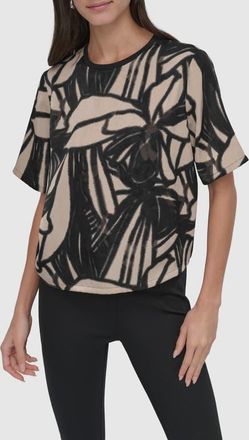 DKNY Crewneck Top in Floral Print at Nordstrom, Size X-Small