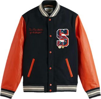 Scotch & Soda logo-appliqué panelled jacket - Black