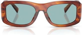 Dolce & Gabbana 57mm Rectangular Sunglasses in Striped Ginger /Blue at Nordstrom