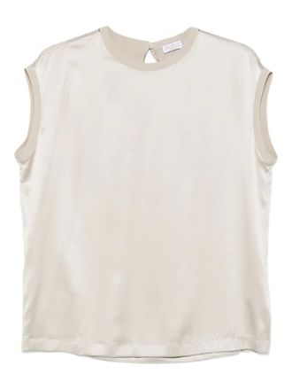 Brunello Cucinelli sleeveless round-neck top - Grey
