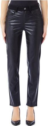 Liu Jo Broeken, Dames, Zwart, W27, Katoen, Hoge taille jeans voor vrouwen