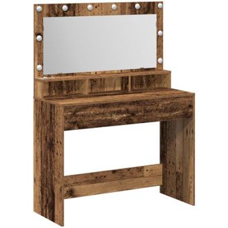 vidaXL Mesa de Tocador con estante Madera vieja 100 x 41 x 135 cm Vidaxl