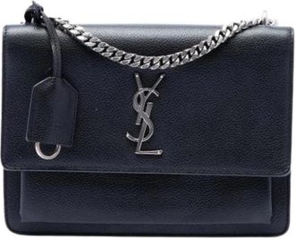 Saint Laurent Pre-owned Sunset Schoudertas - Dames - Vintage Schoudertas - Zwart - ONE Size - Leer - Vintage
