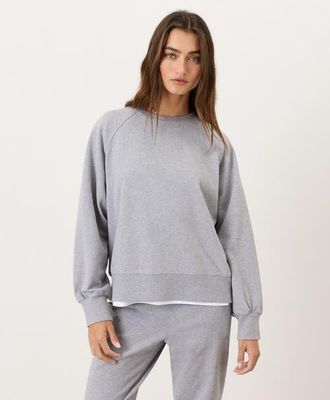 Pact CloudKnit Raglan Crew in Heather Grey at Nordstrom, Size Xx-Large