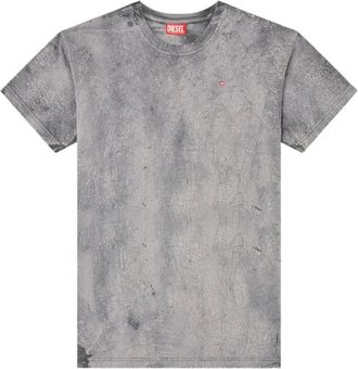 Diesel Grijze T-shirt met ronde hals - Heren - T-shirts - Grijs - L - Katoen - Tops