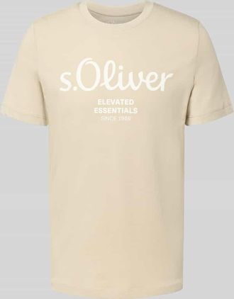 s.Oliver Red Label Regular Fit T-Shirt aus reiner Baumwolle in Beige, Größe XXL