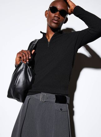 Le 31 Mens Ribbed zip-neck sweater Imported from Seoul