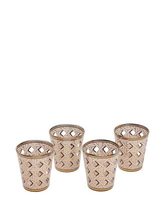 Jonathan Adler Basketweave Glassware - Set of 4