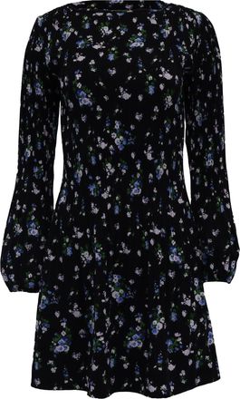 Maje Rockineta Floral Print Long Sleeve Dress in Black Polyester