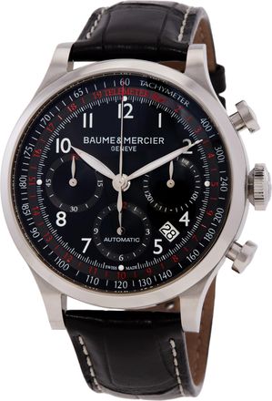 Baume & Mercier Pre-owned Baume et Mercier Capeland Chronograph Automatic Black Dial Mens Watch M0A10084