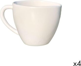 Decoclico Juego de 4 tazas de cerámica blanco