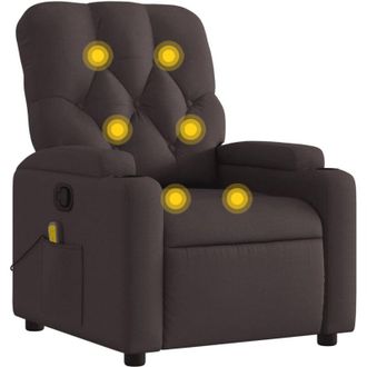 vidaXL Vidaxl - Sill&oacute;n De Masaje Reclinable De Tela Marr&oacute;n Oscuro