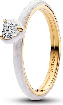 Pandora Rings - Weißes Chakra Herz Ring 14 Karat - gold - Rings for ladies