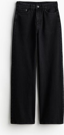 H&M Wide High Jeans - Schwarz