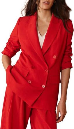 Mint Velvet Double Breasted Blazer in Red at Nordstrom, Size X-Small