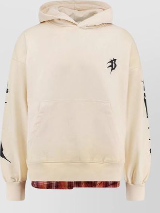 Barrow cotton sweatshirt logo front hood kangaroo