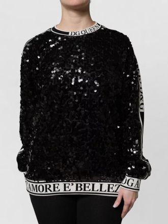 Dolce & Gabbana sequin long-sleeve pullover sweatshirt