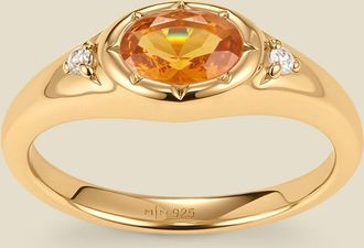 Made by Mary Oval Birthstone Signet Ring