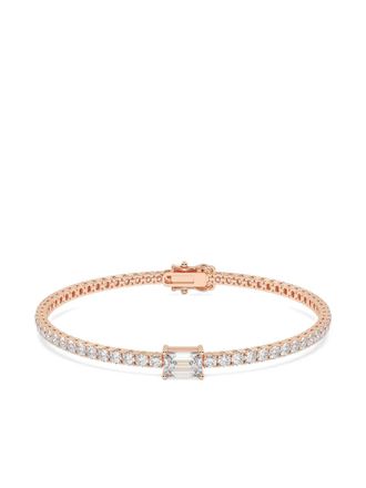 Tilla 14kt rose gold tennis bracelet - Pink
